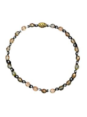 Hematite with ladybug bracelet handmade glass spacer beads